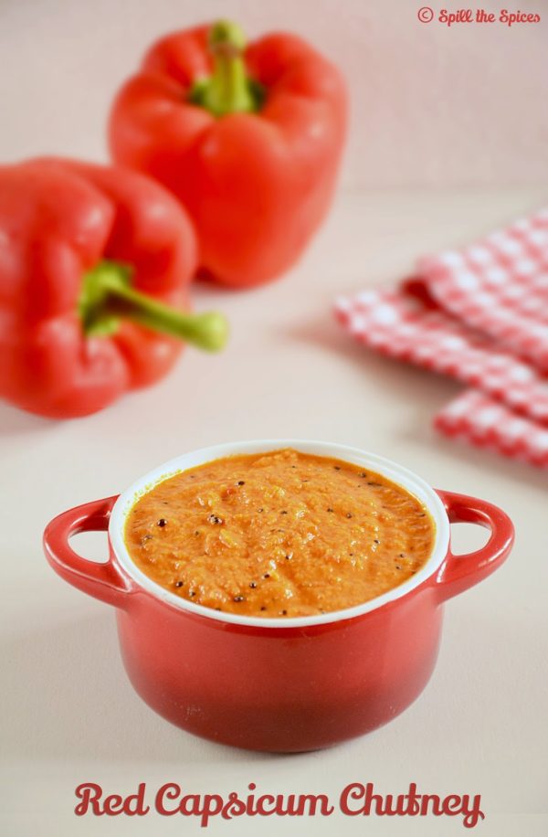 Red Capsicum Chutney | Red Bell Pepper Chutney - Spill The Spices