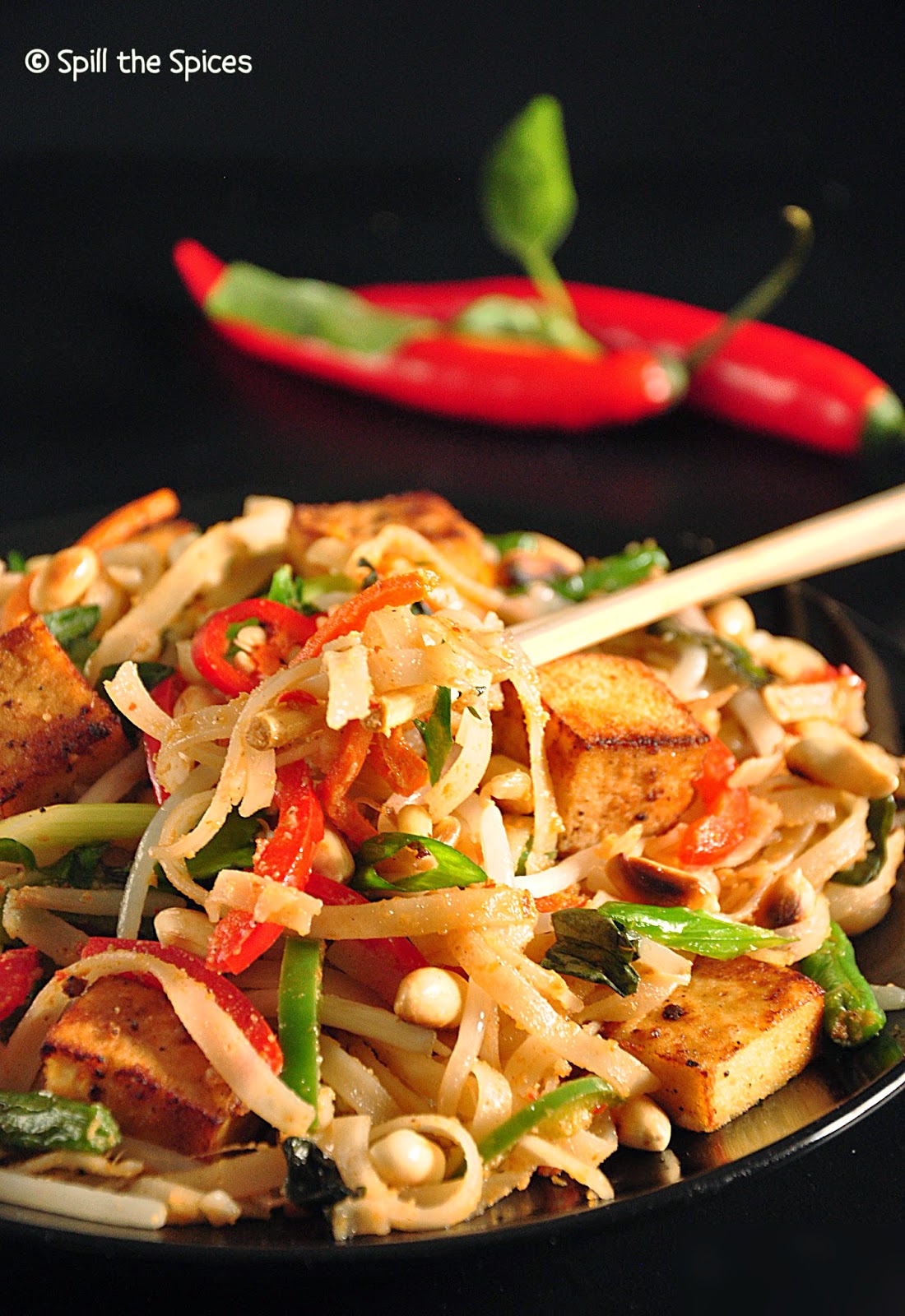 Thai Peanut Tofu Noodles | Spill the Spices